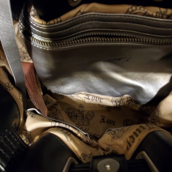 Juicy couture gray and pink velour hobo, tote - Picture 5 of 6